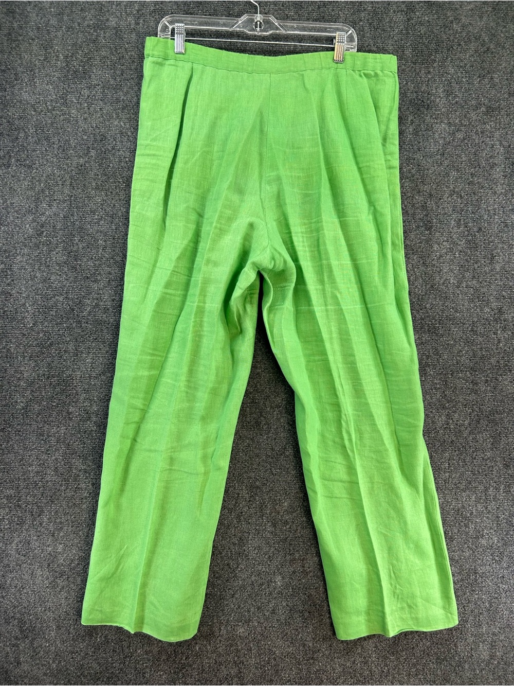 JM Collection Womens Green 100% Linen 2pc Set Blazer Sz 16 Cropped Pants Sz 14 - Picture 15 of 16